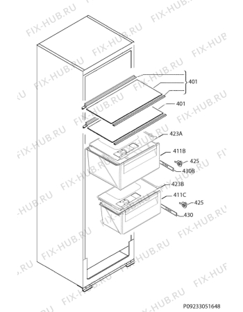 Взрыв-схема холодильника Smeg S7C148DF2P1 - Схема узла Internal parts